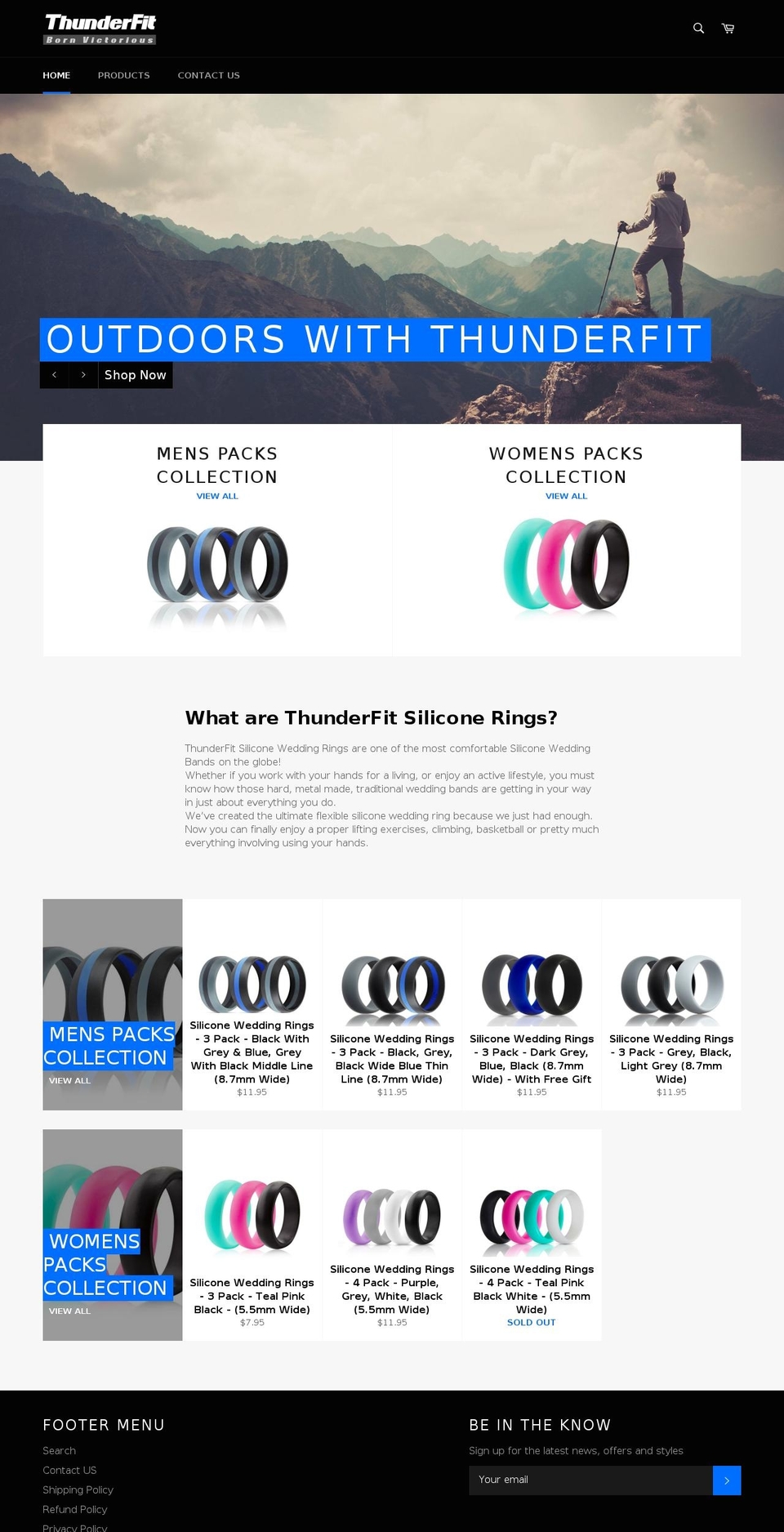 thunderfitrings.com shopify website screenshot