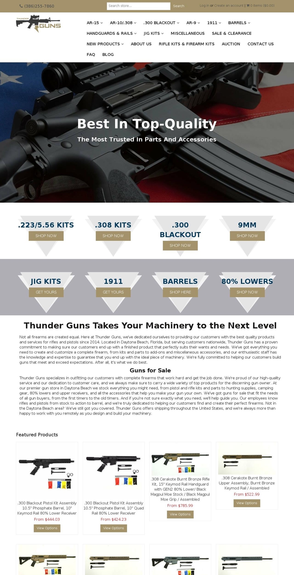 Madwire Theme August2016 Shopify theme site example thunderguns.info