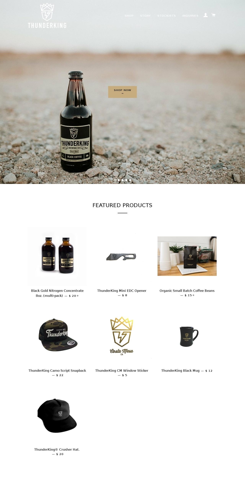 thunderkingbrewing.com shopify website screenshot