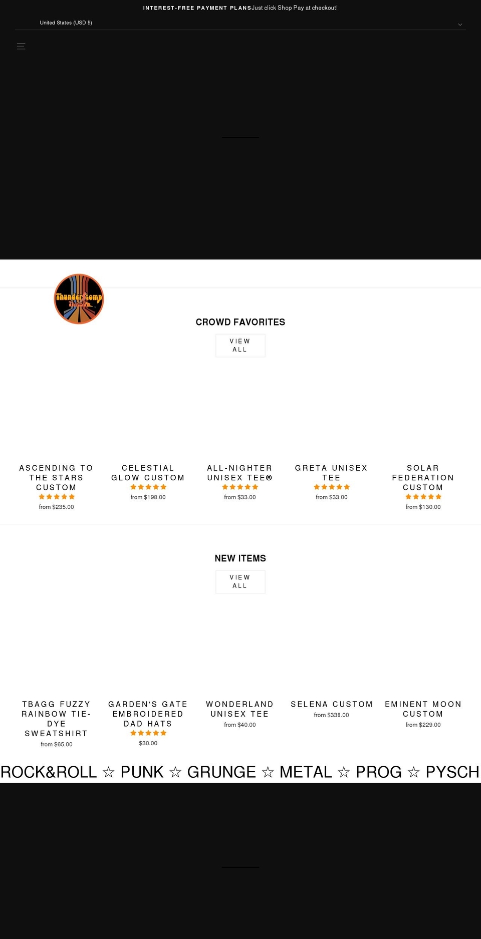 thunderstompthreadz.com shopify website screenshot