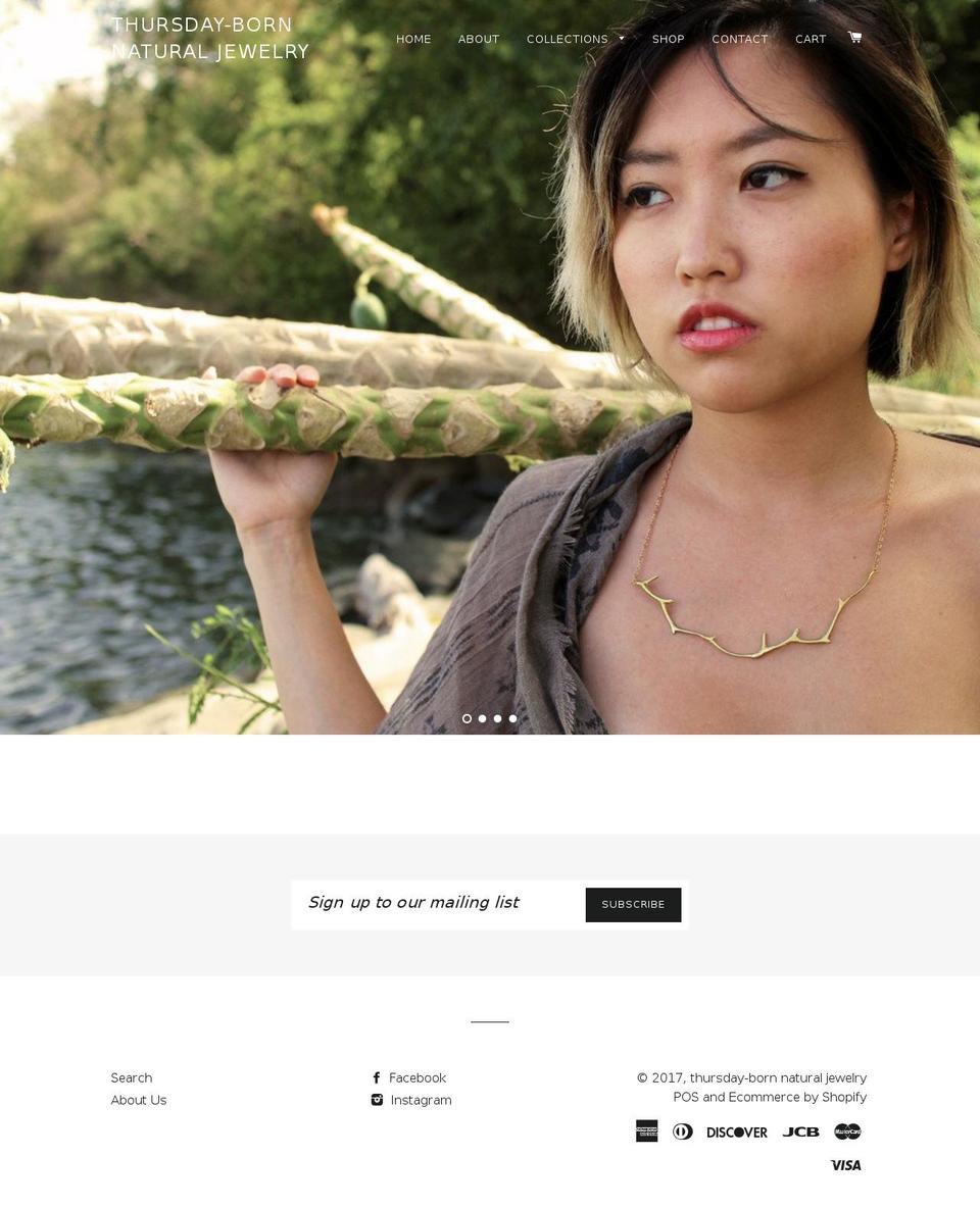 thursday-born.com shopify website screenshot