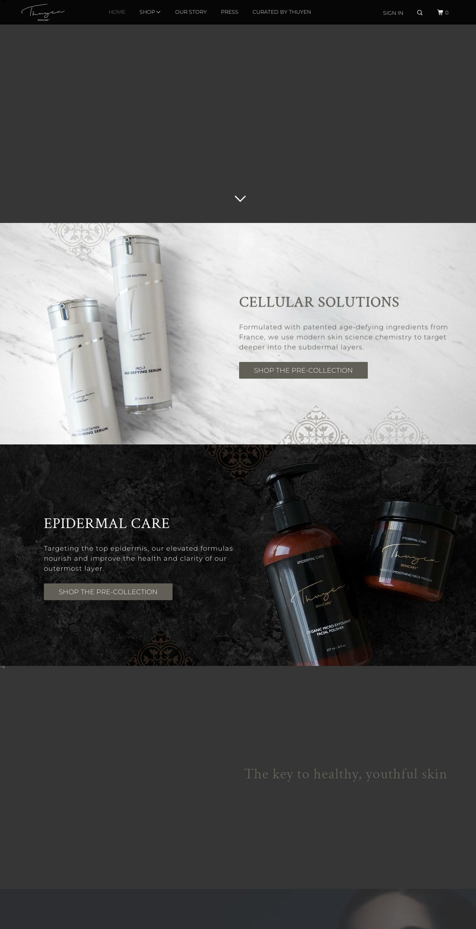 thuyenskincare.com — Shopify storefront screenshot