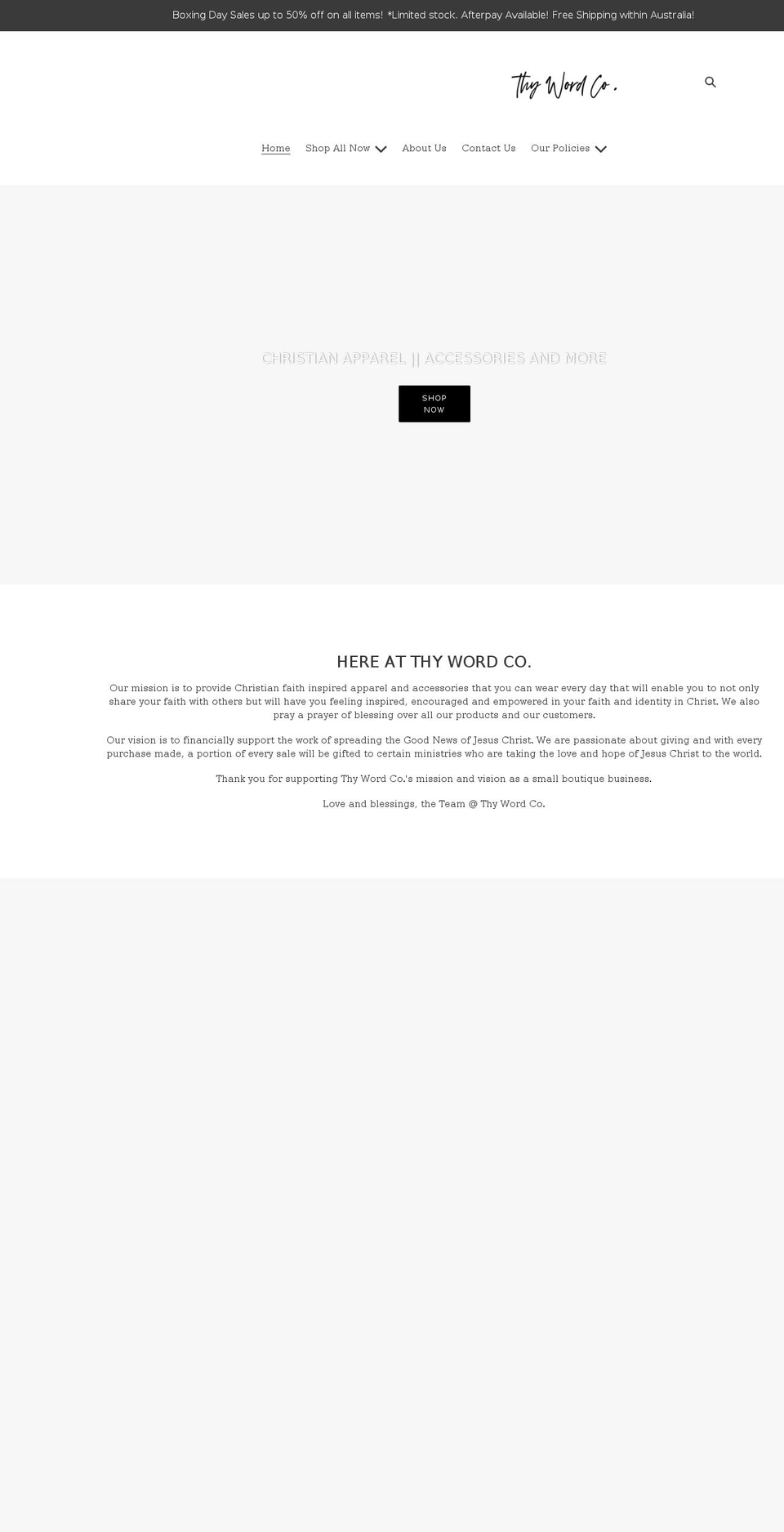 thy-word-co.myshopify.com shopify website screenshot