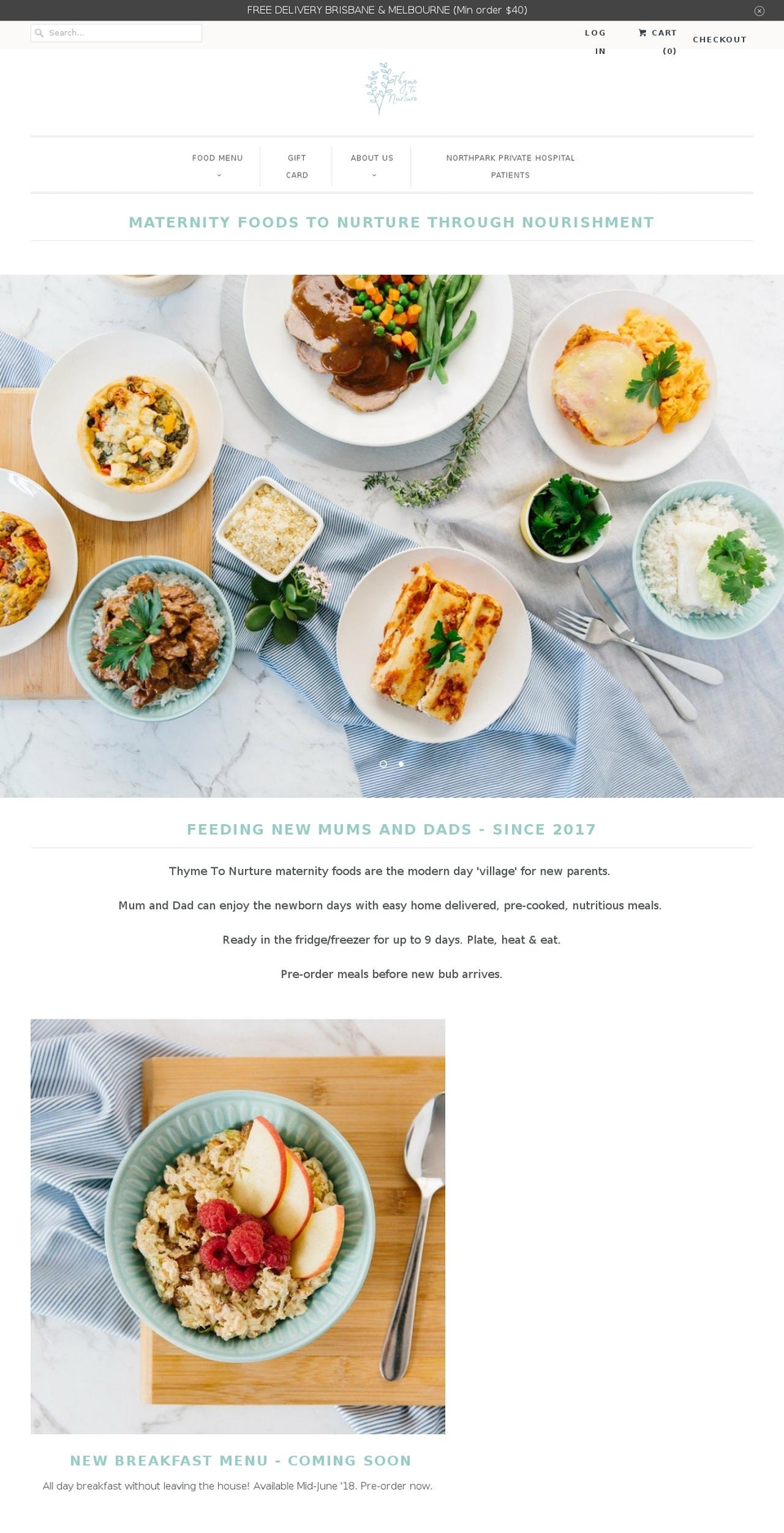 thymetonurture.com — Shopify storefront screenshot