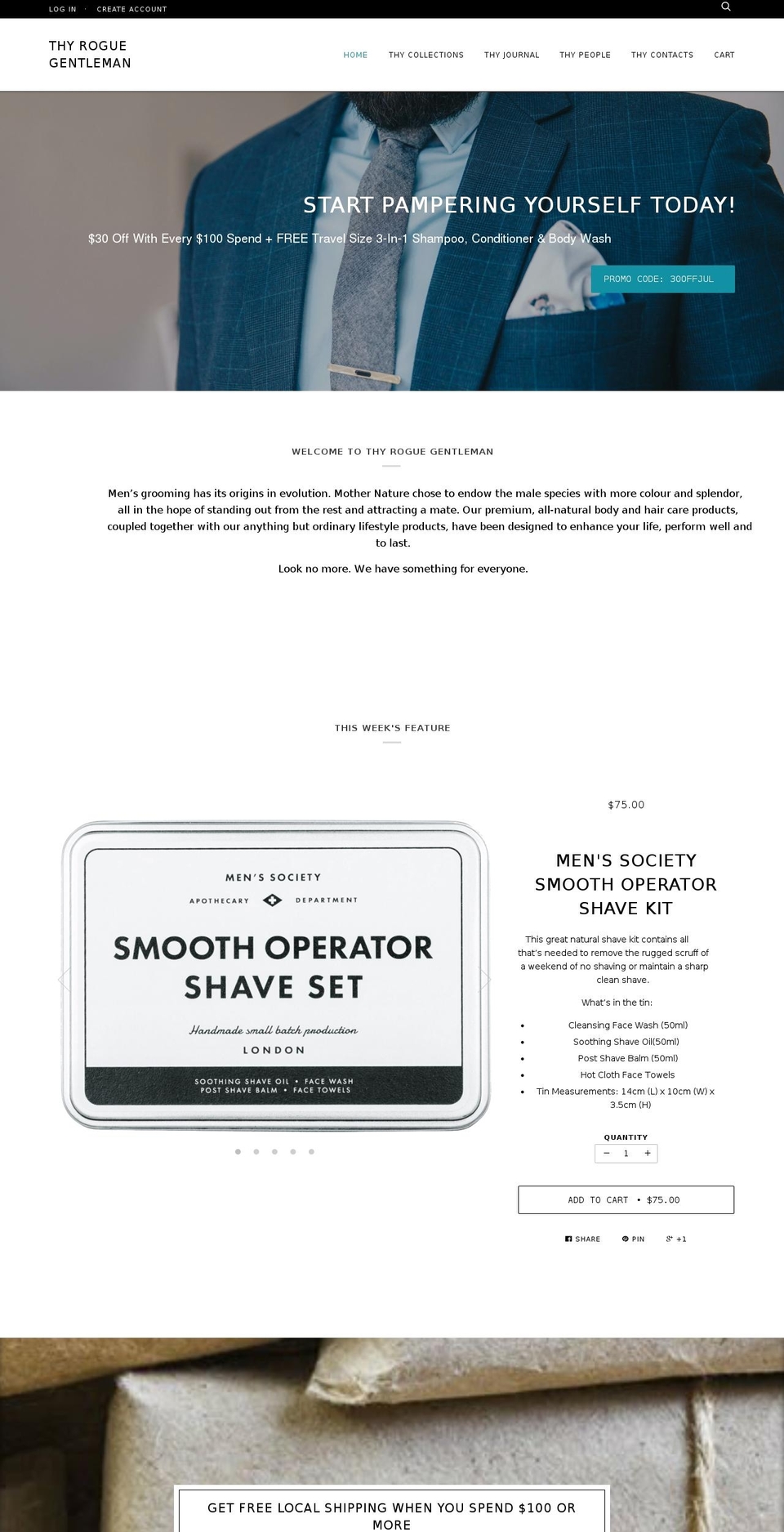 thyroguegentleman.com shopify website screenshot