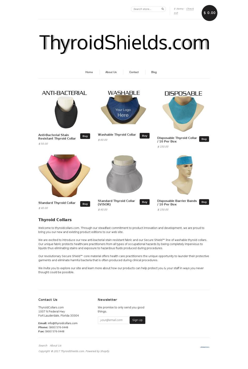 thyroidshields.com shopify website screenshot