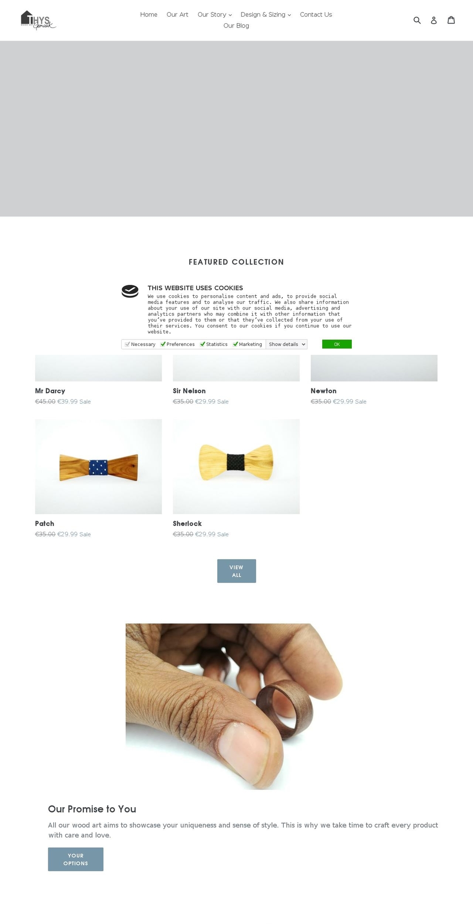 thysgemaak.com shopify website screenshot