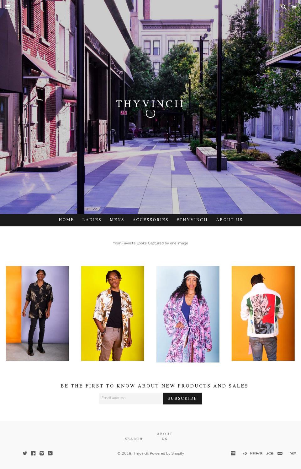 thyvincii.com — Shopify storefront screenshot