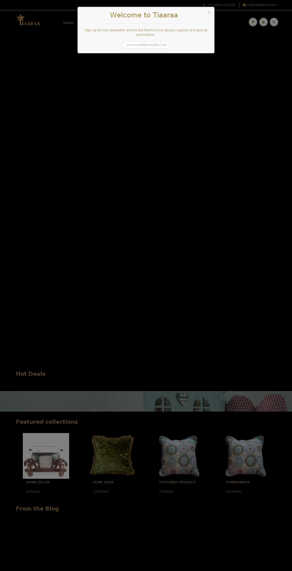tiaaraa.com — Shopify storefront screenshot