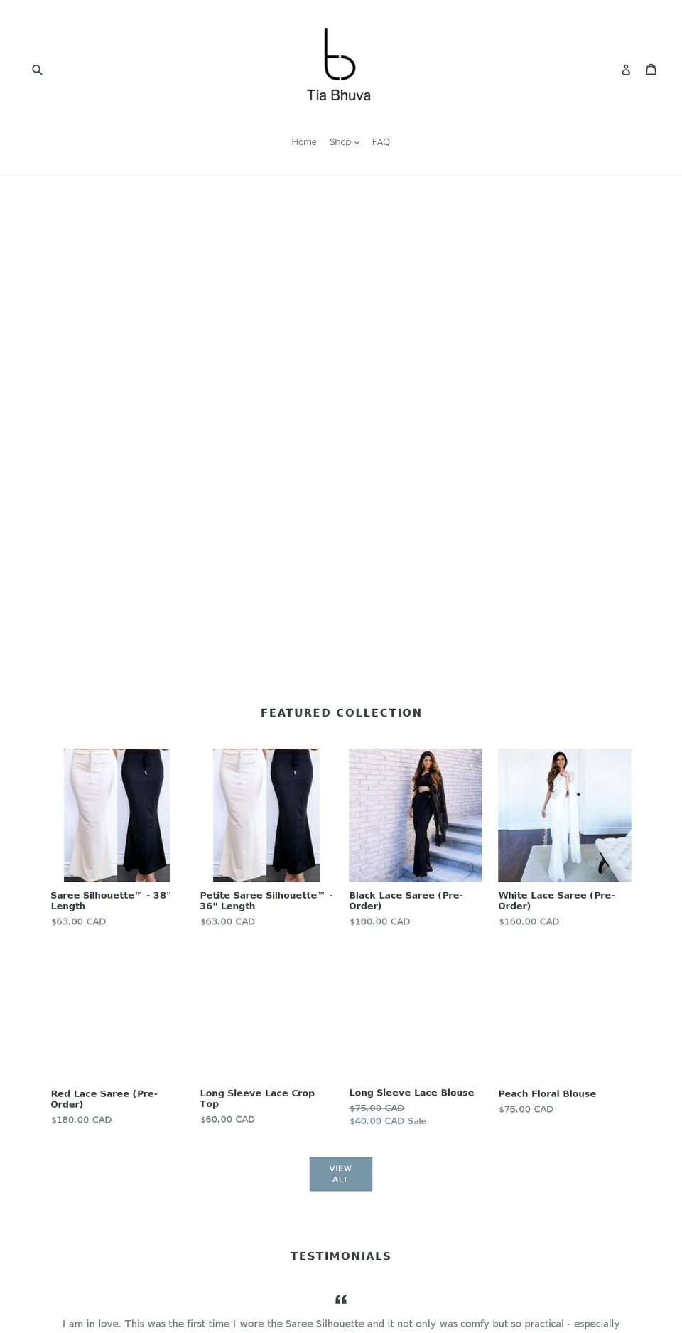 tiabhuva.com shopify website screenshot