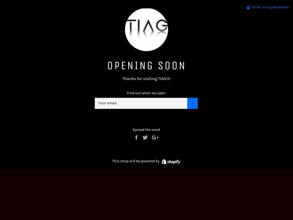 tiagapparel.com — Shopify storefront screenshot