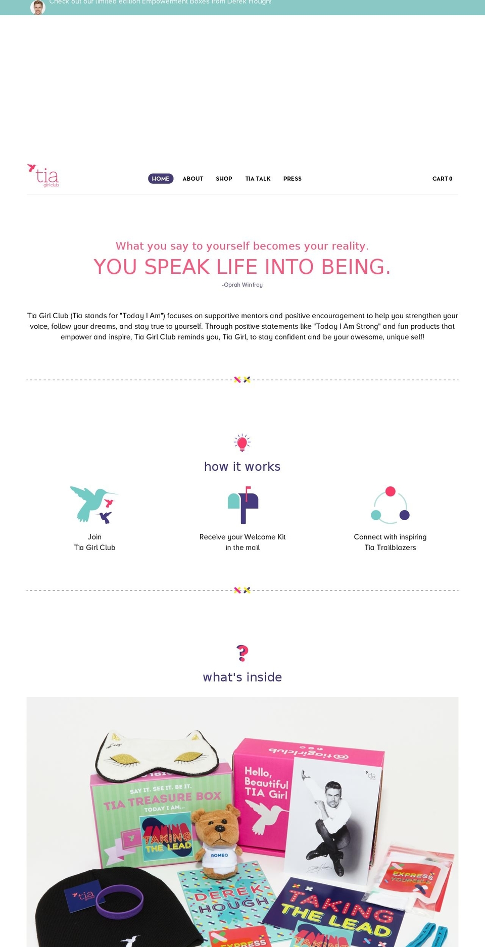 tiagirlclub.com shopify website screenshot