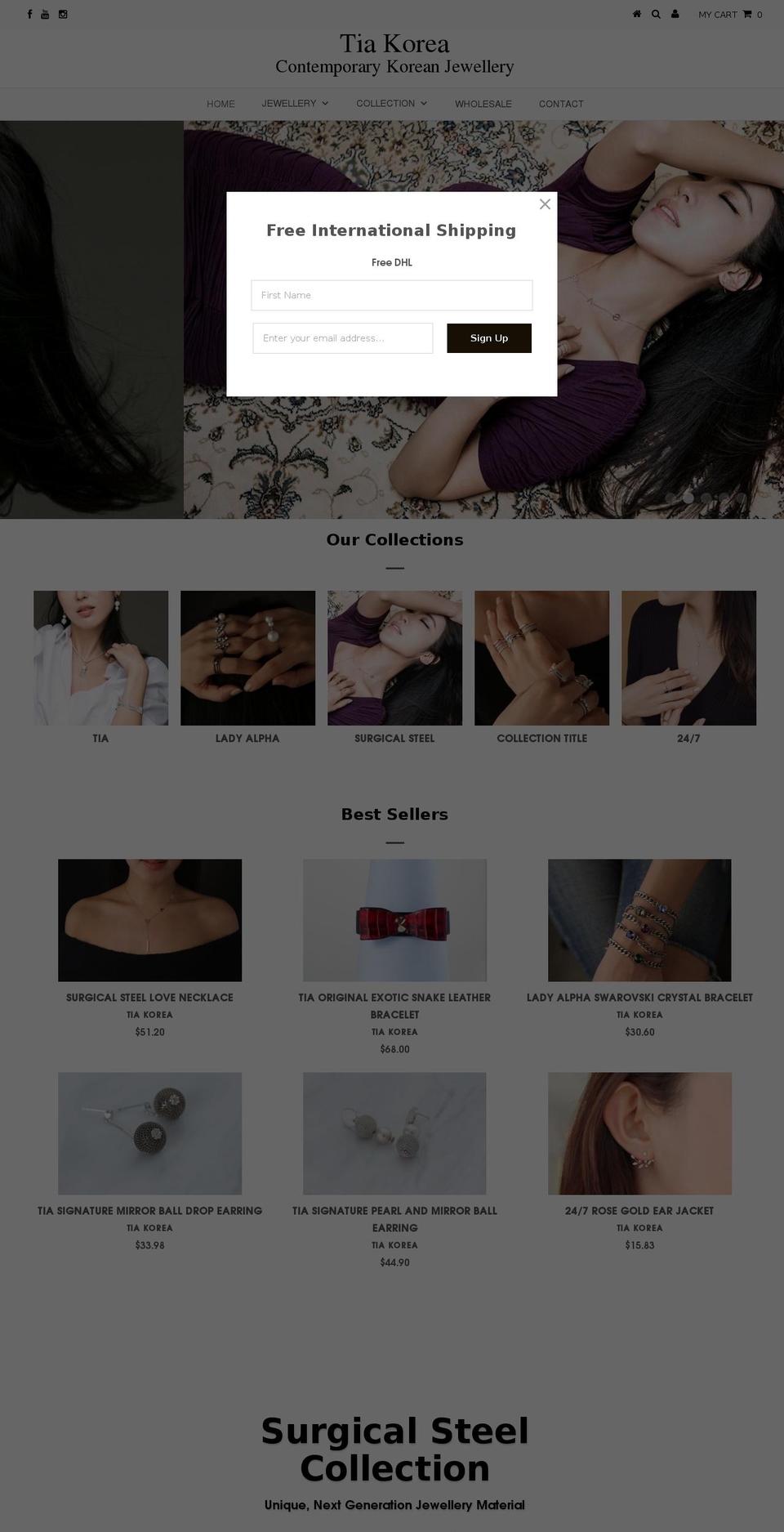 tiakorea.com shopify website screenshot