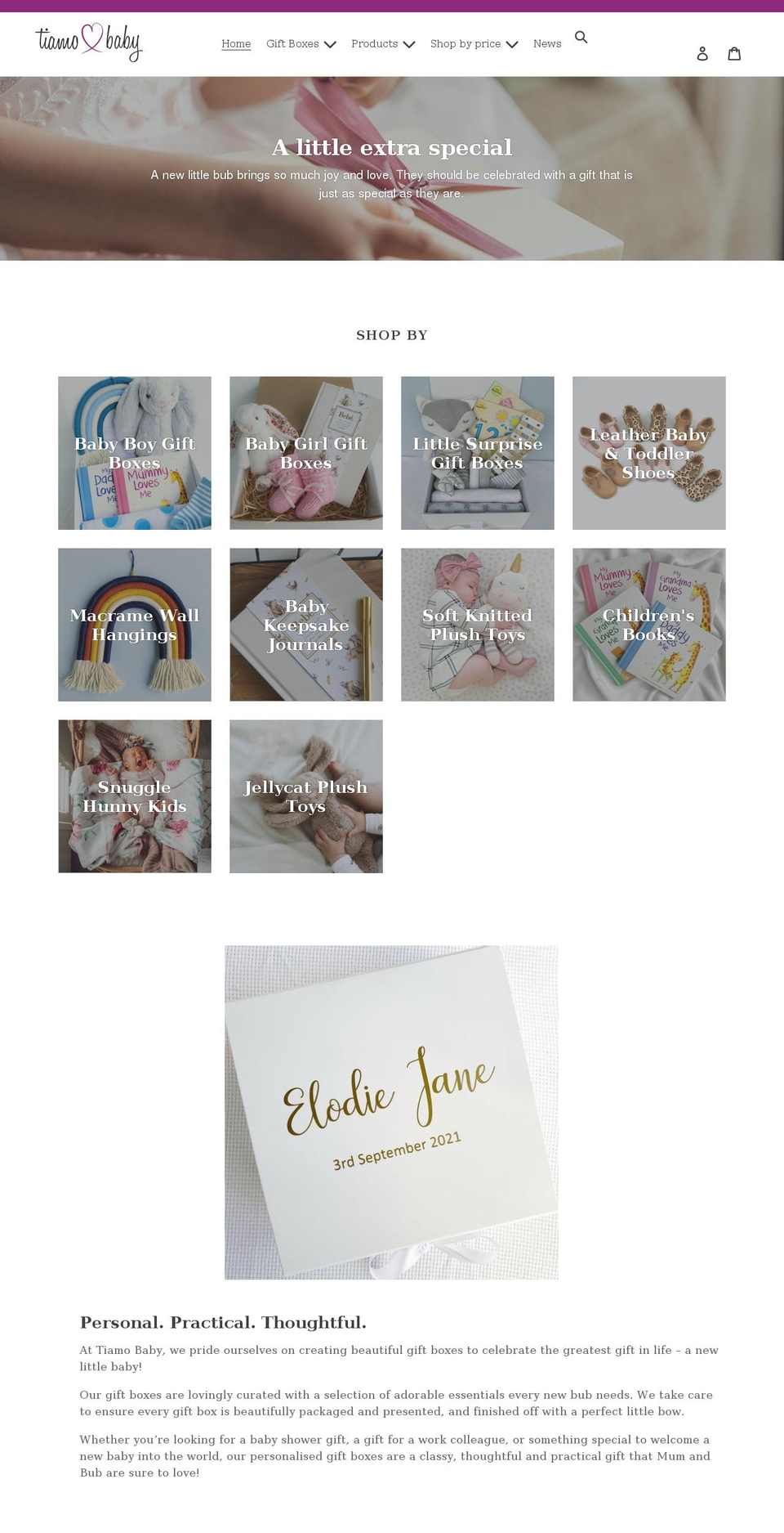 tiamobaby.com.au shopify website screenshot