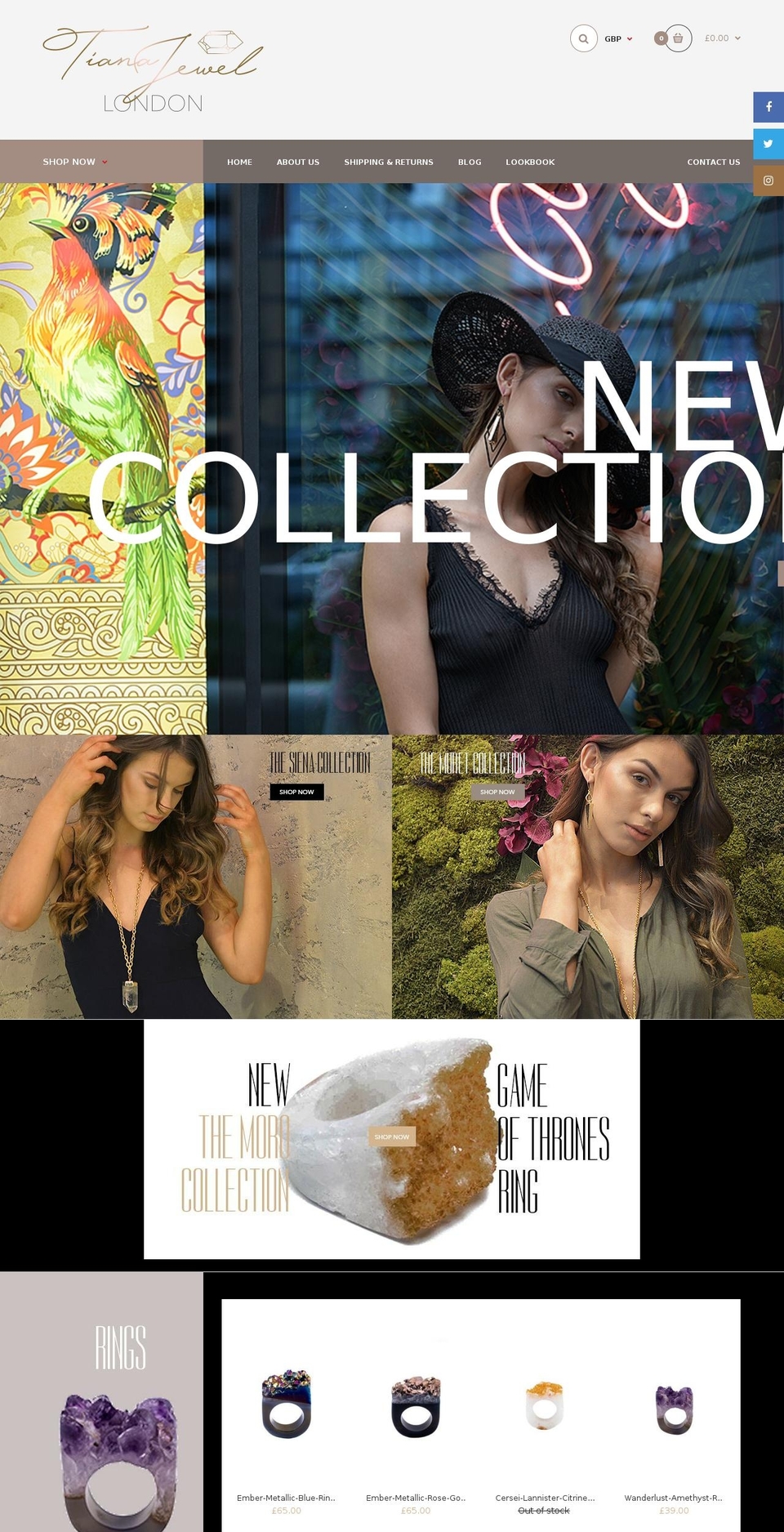 tianajewel.com — Shopify storefront screenshot