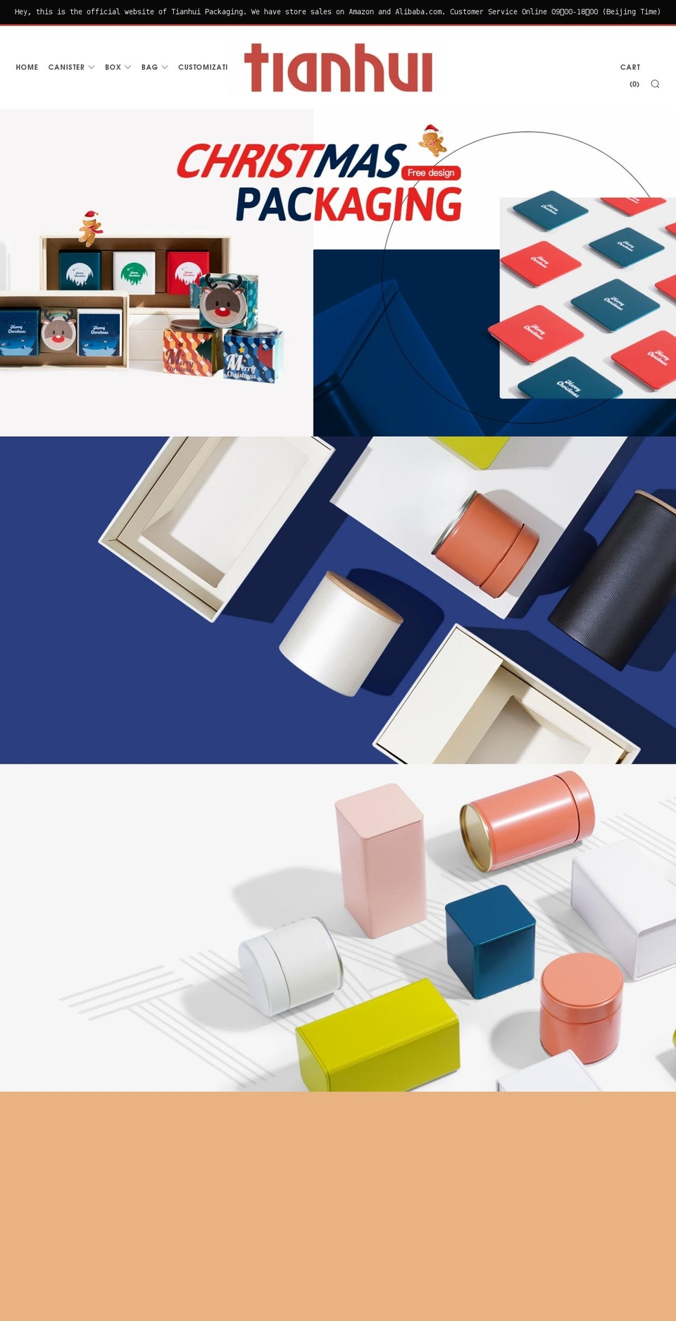 tianhui.com shopify website screenshot