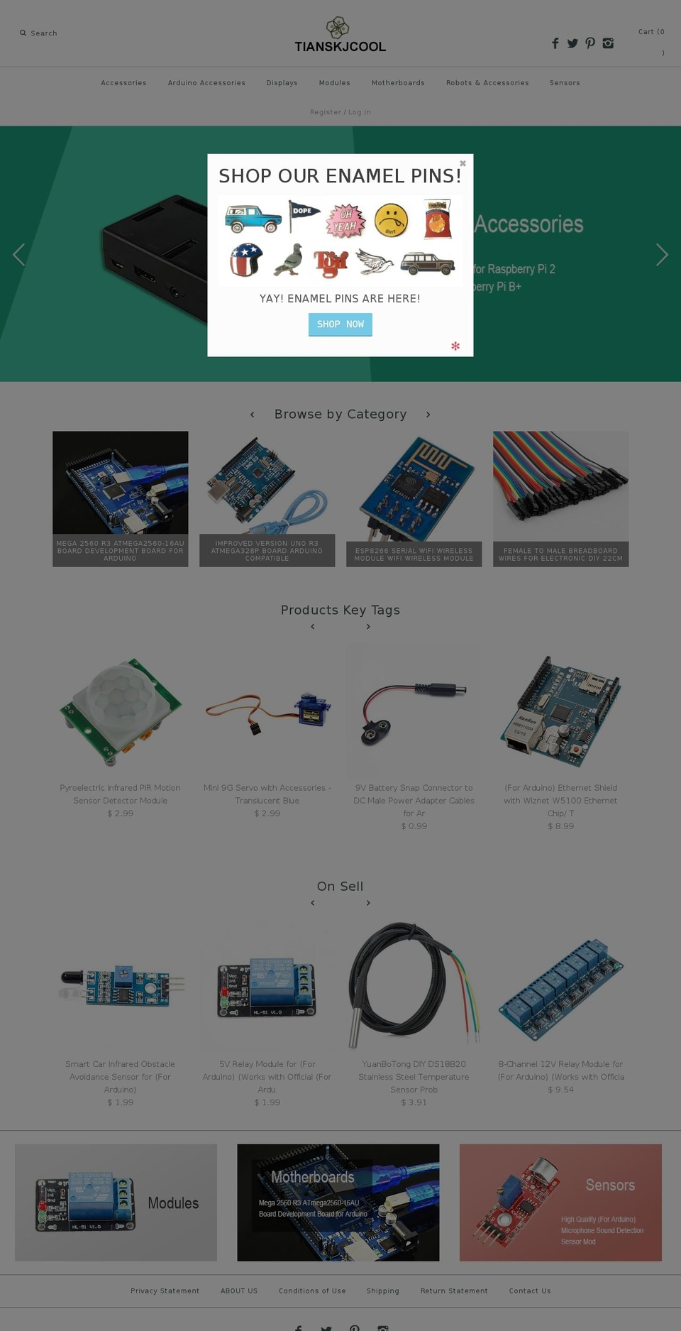 tianskjcool.com shopify website screenshot