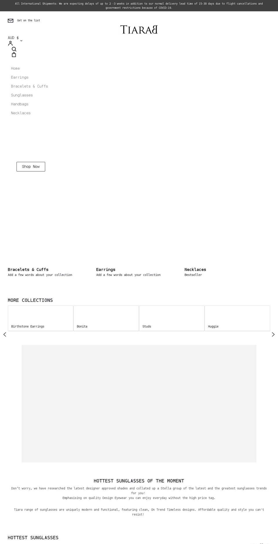 tiarableu.com.au shopify website screenshot