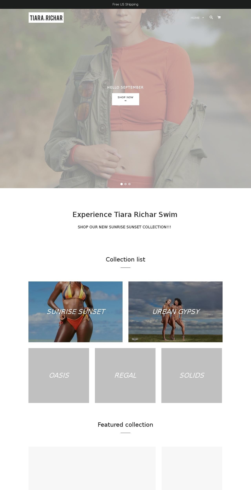 tiararicharswim.com — Shopify storefront screenshot