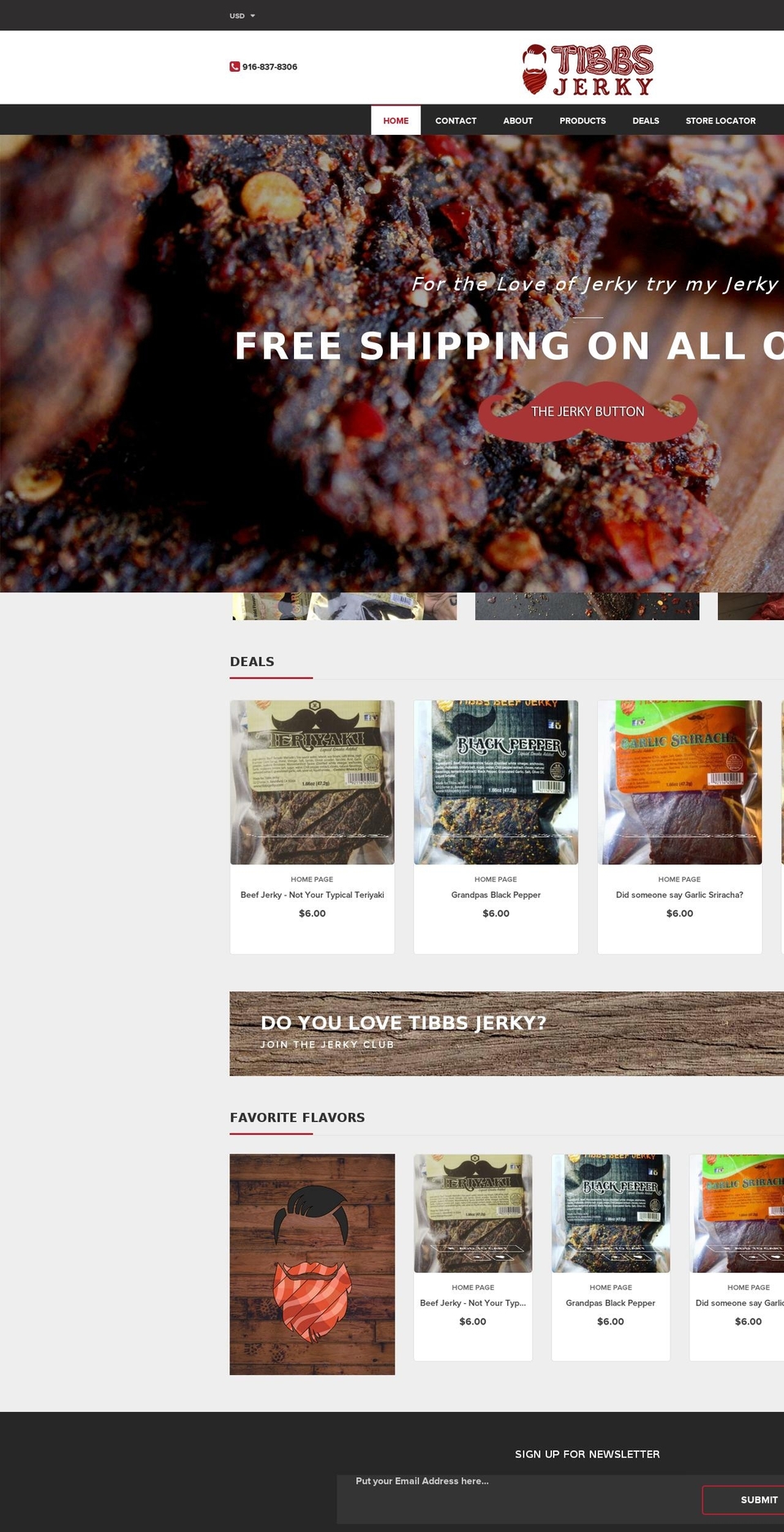 tibbsjerky.com shopify website screenshot