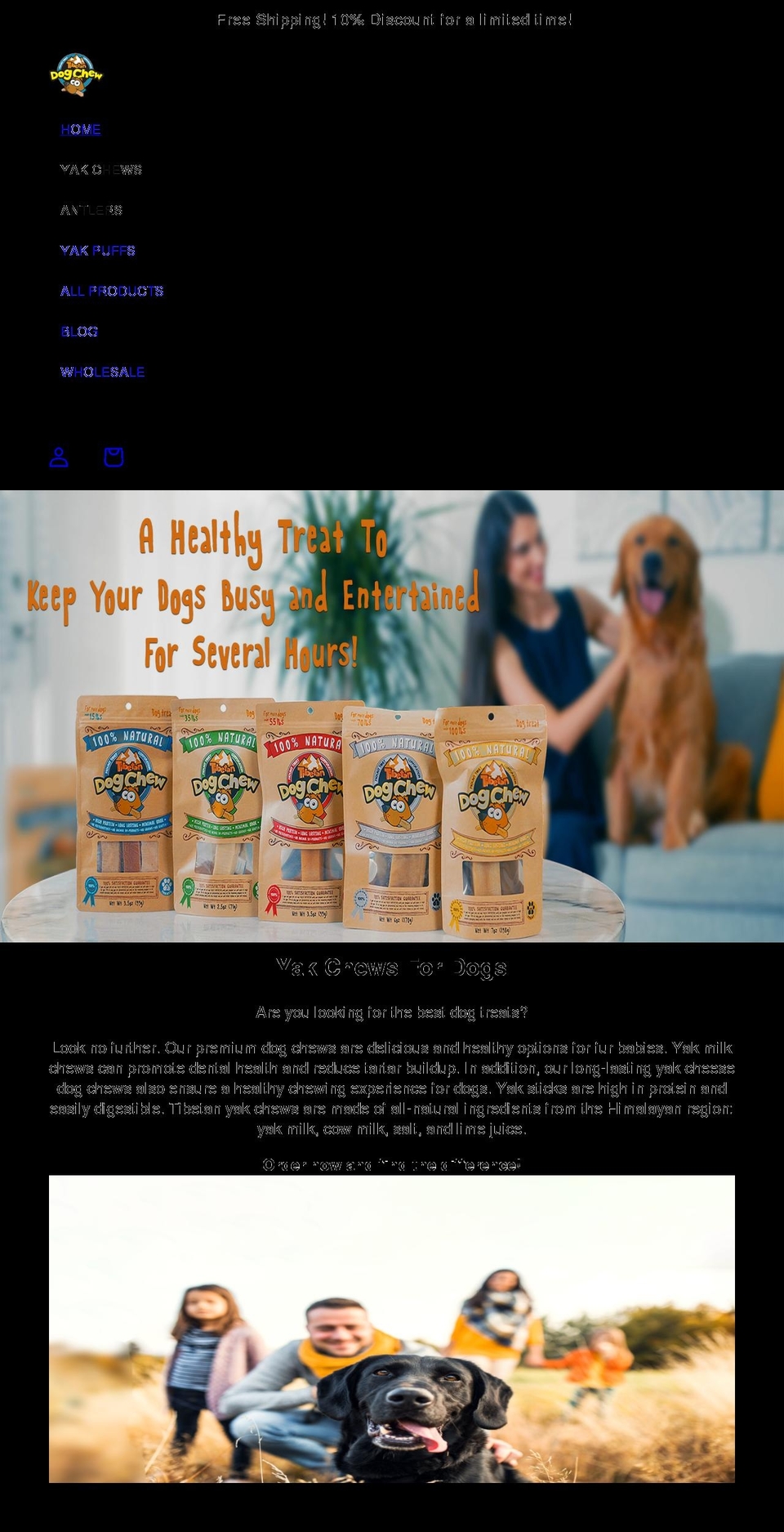 tibetandogchew.com shopify website screenshot