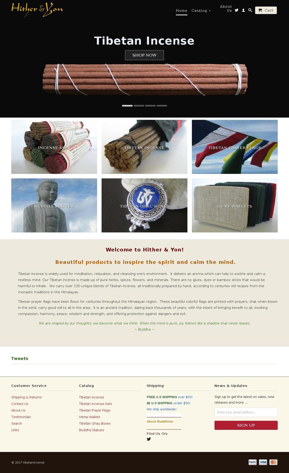tibetanincense.com shopify website screenshot