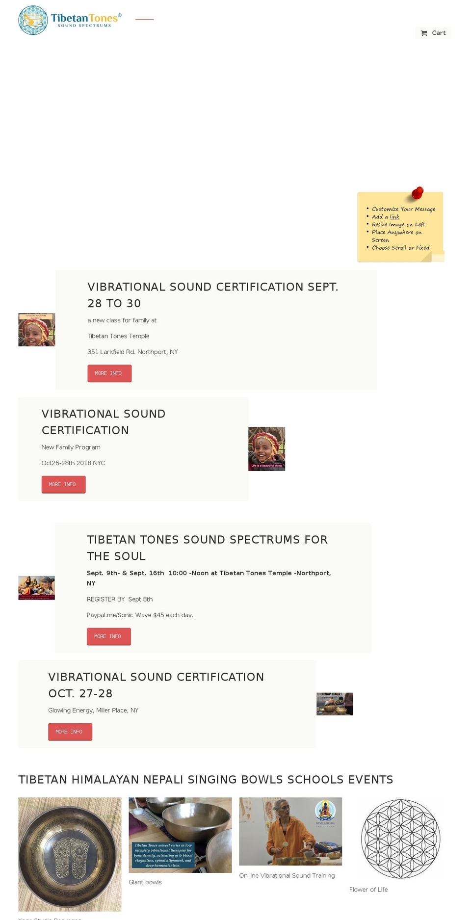 tibetansingingbowlstherapy.com shopify website screenshot