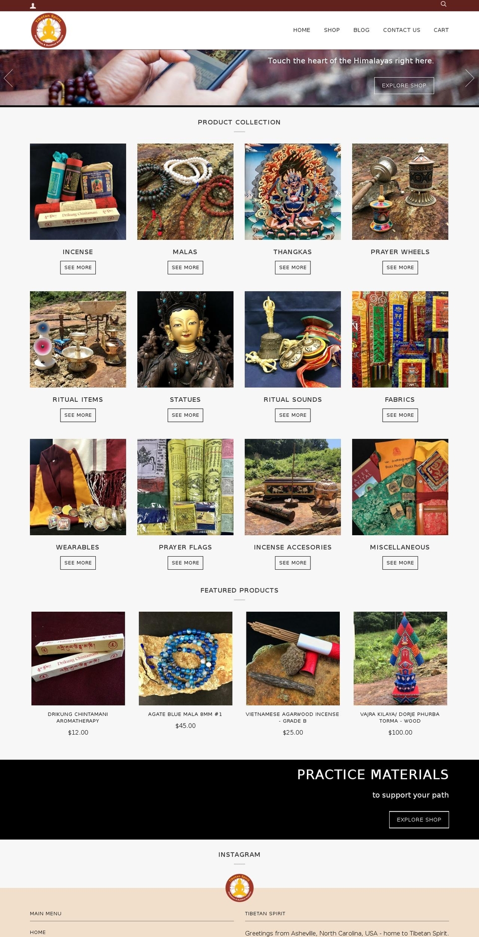 tibetanspirit.com — Shopify storefront screenshot