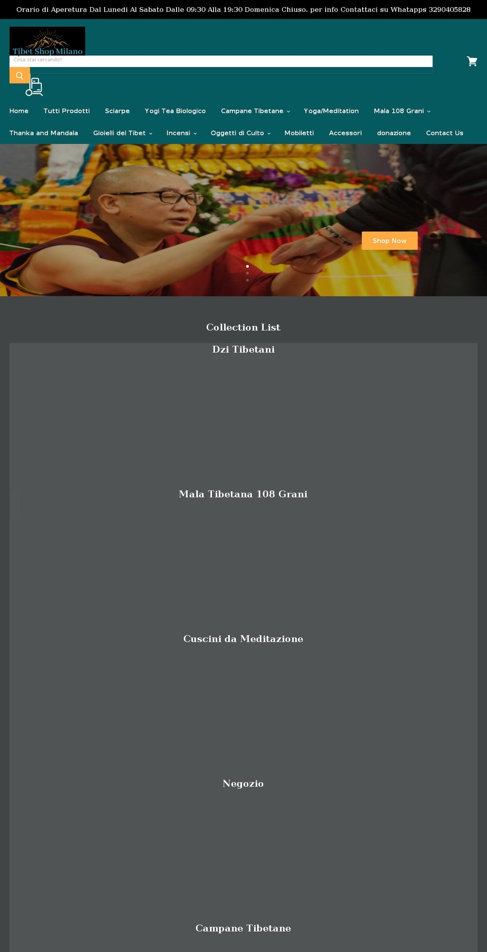 tibetshopmilano.com — Shopify storefront screenshot