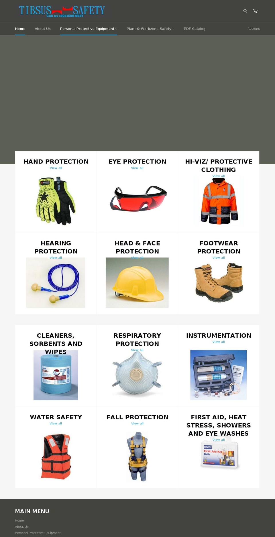 tibsussafety.com — Shopify storefront screenshot