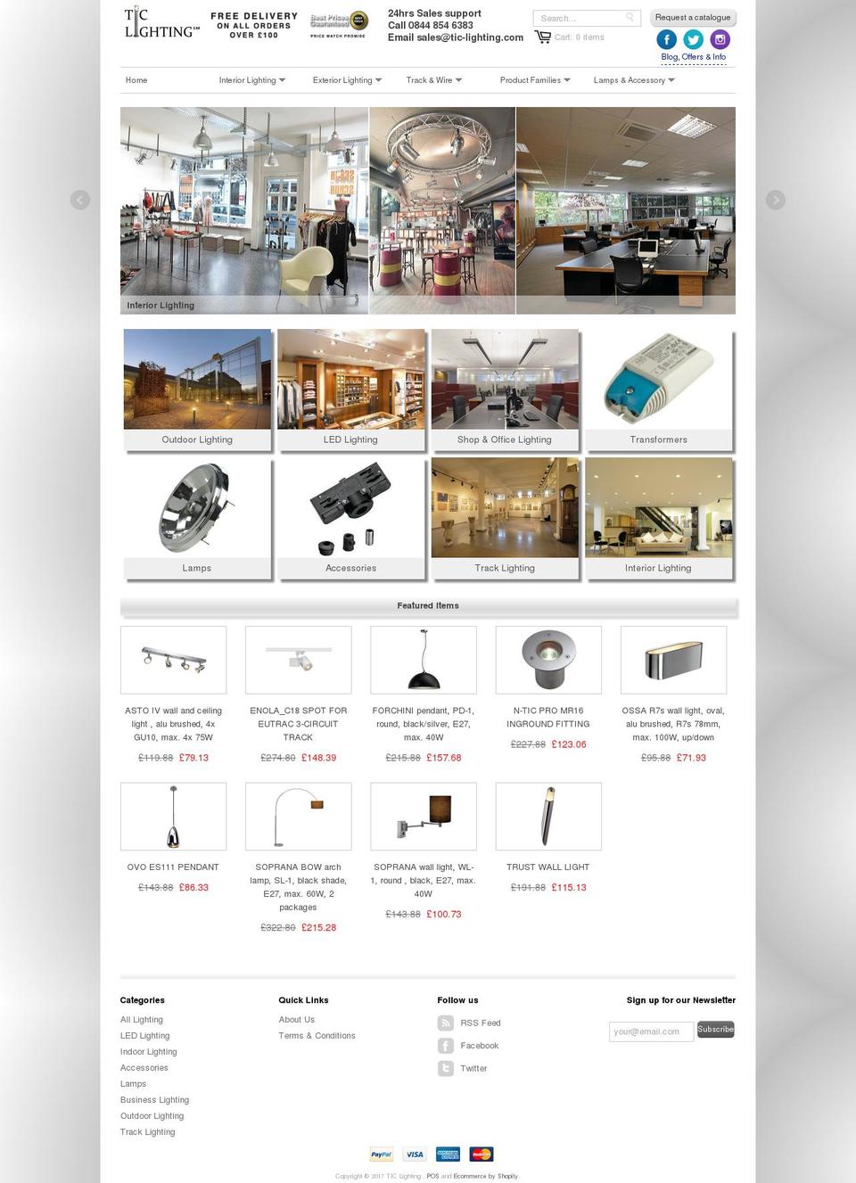 Minimo Shopify theme site example tic-lighting.com