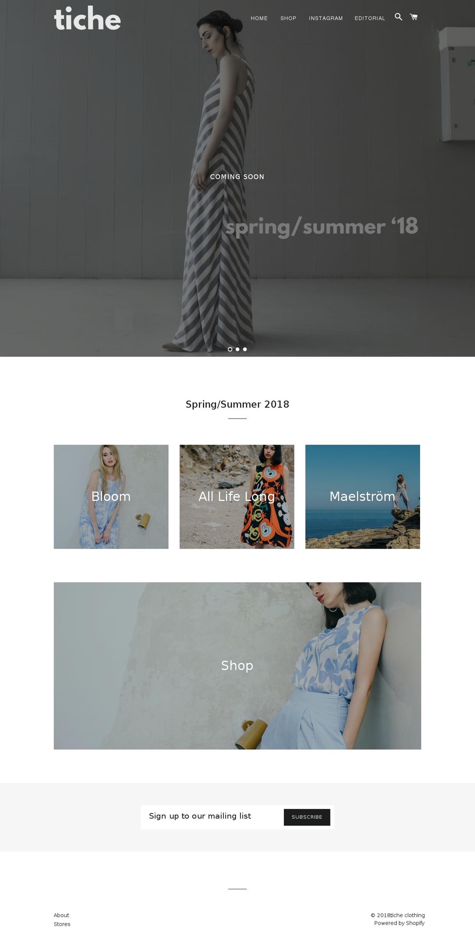 ticheclothing.com shopify website screenshot