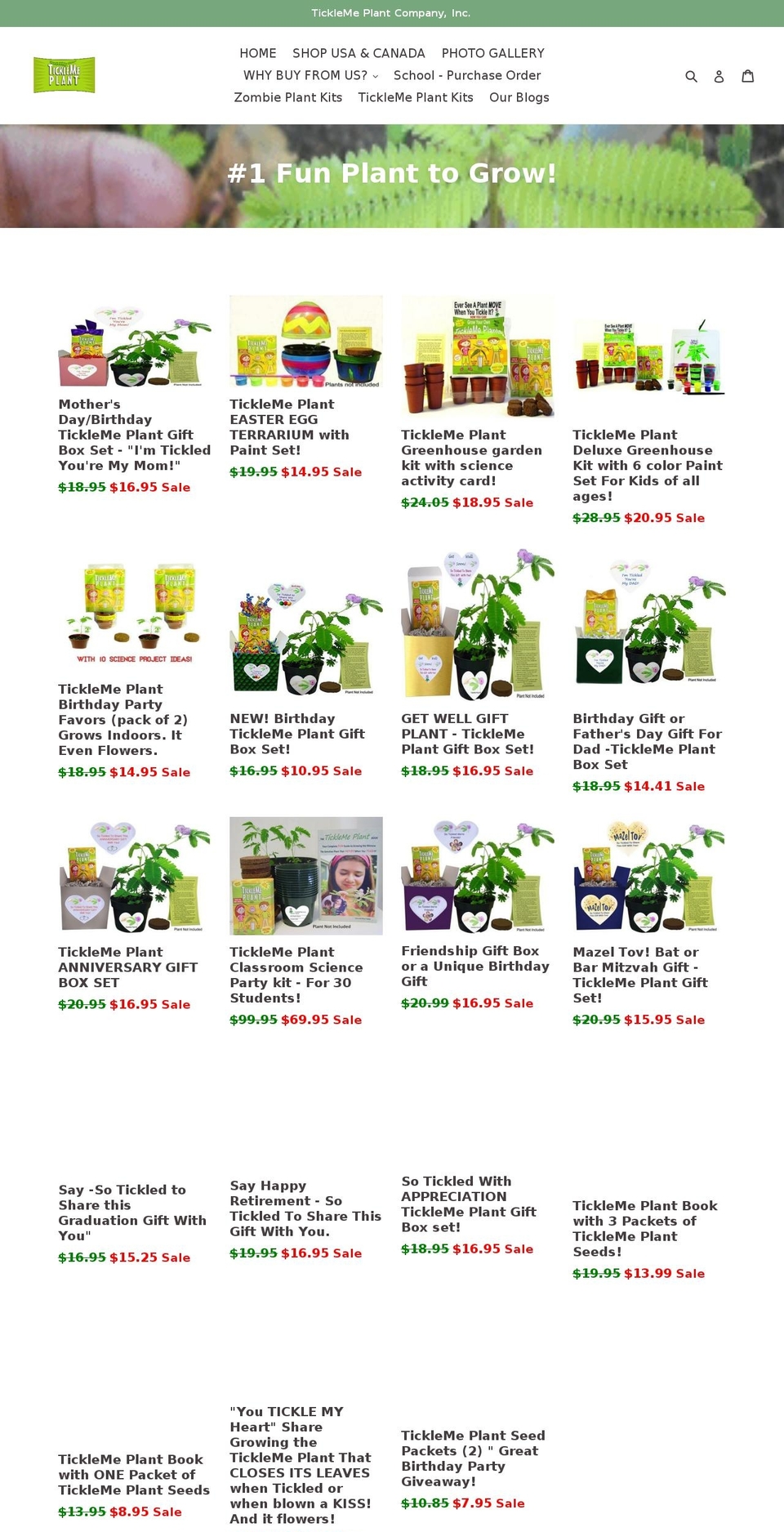 tickelmeplants.com — Shopify storefront screenshot