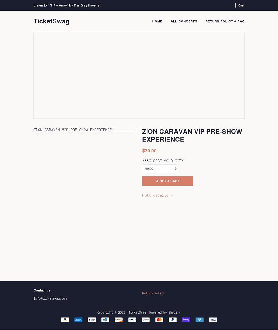 ticketswag.com shopify website screenshot