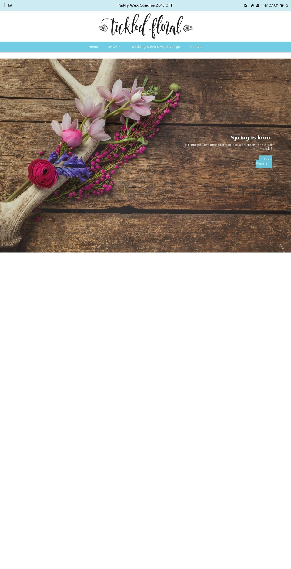 tickledfloral.com shopify website screenshot