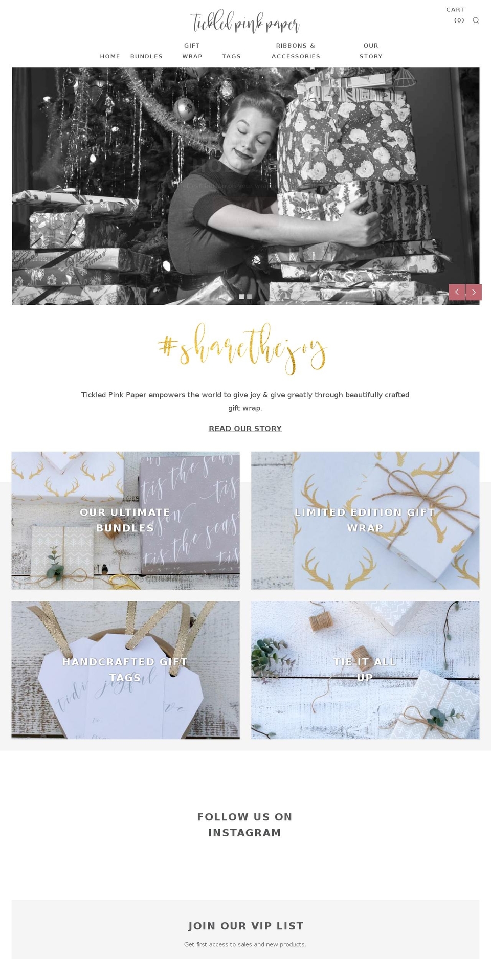 tickledpinkpaper.com — Shopify storefront screenshot