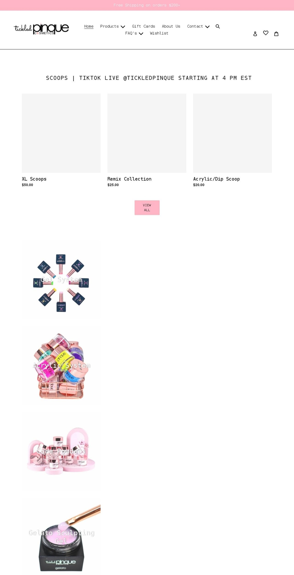 tickledpinque.com shopify website screenshot