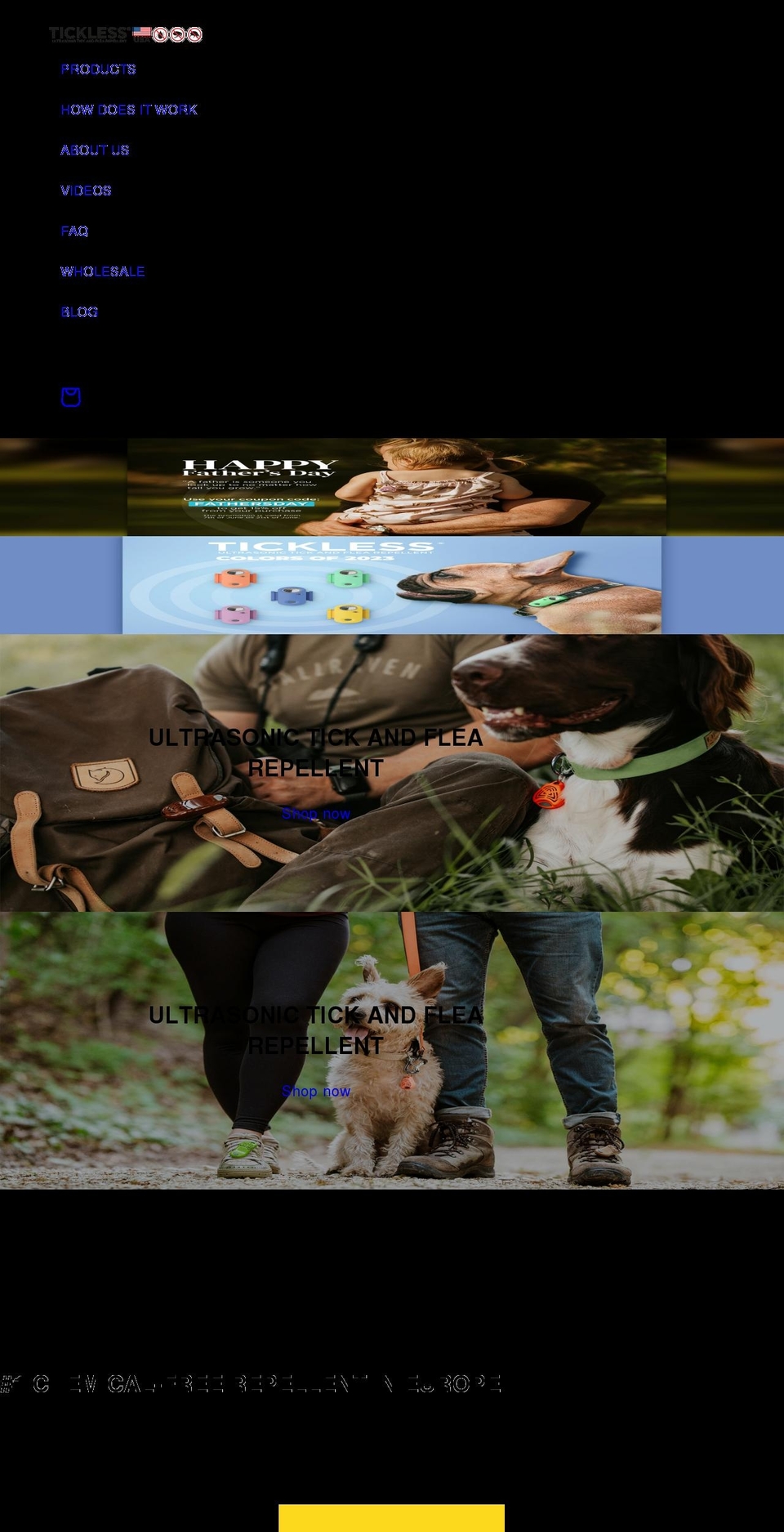 ticklessusa.com shopify website screenshot