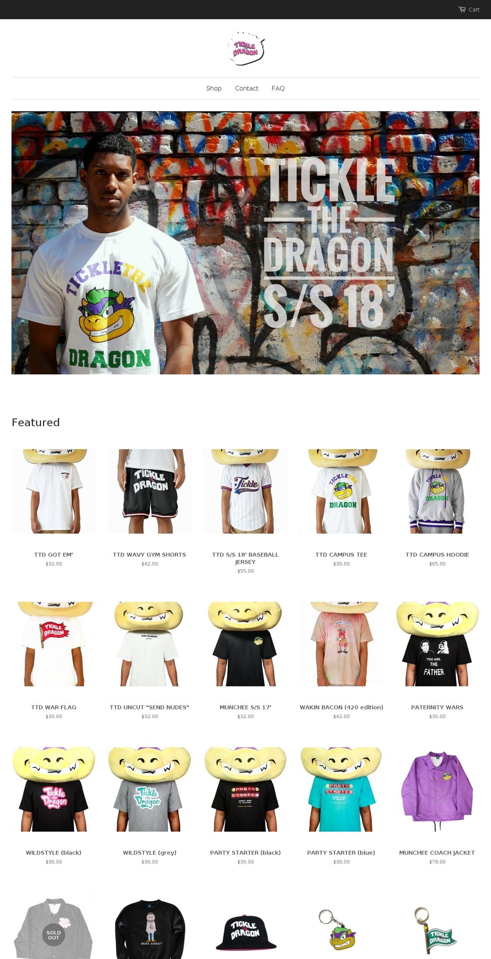 ticklethedragon.com — Shopify storefront screenshot