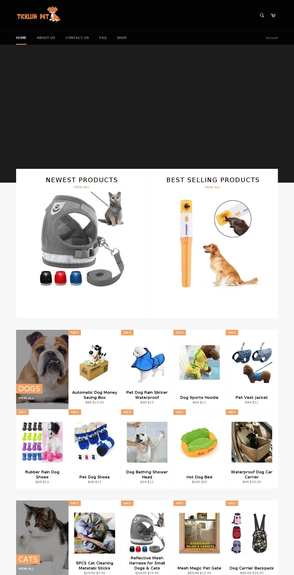 ticklishpet.com — Shopify storefront screenshot