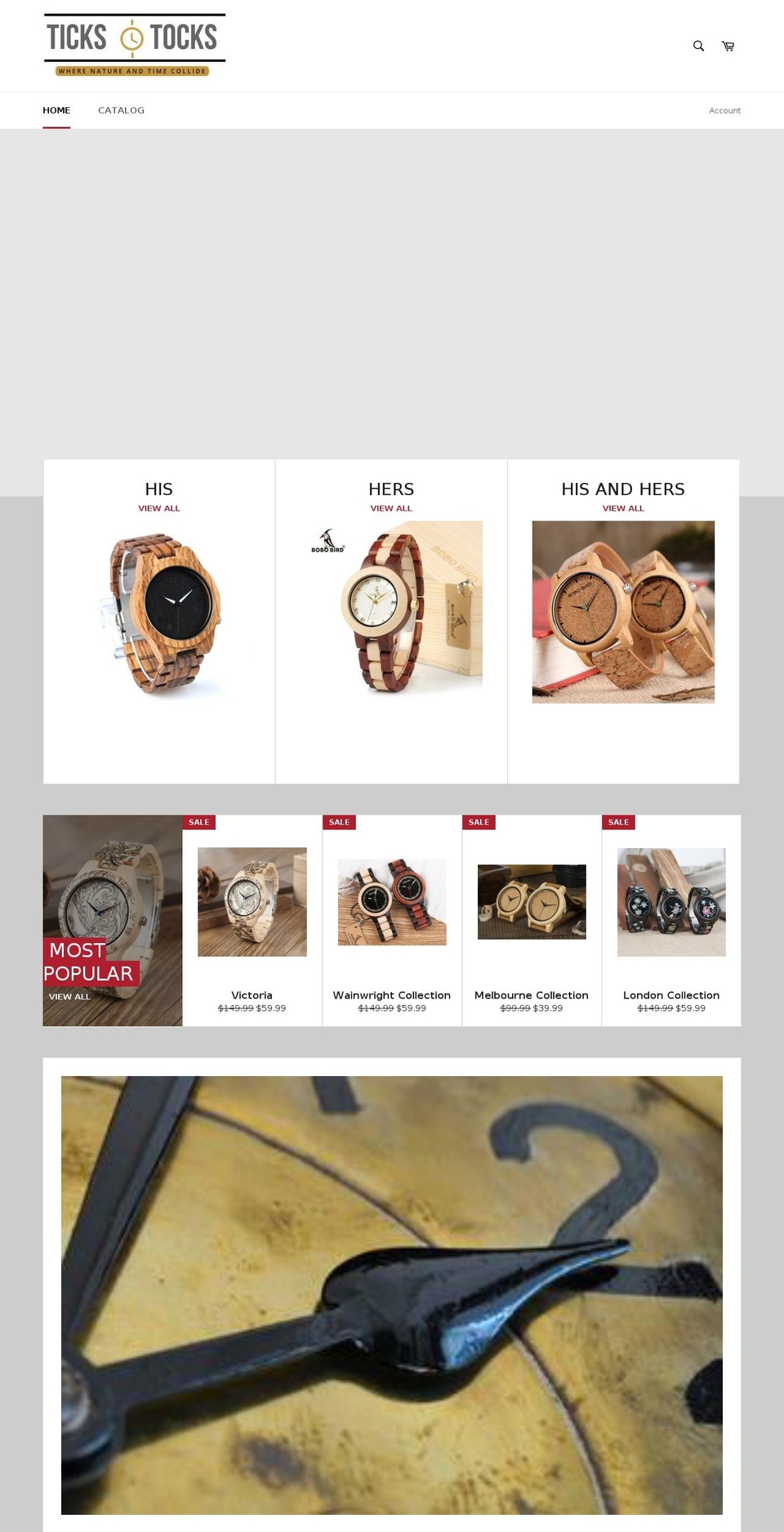 ticksandtocks.com — Shopify storefront screenshot