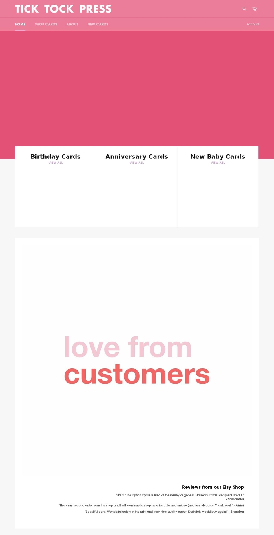 ticktockpress.com — Shopify storefront screenshot