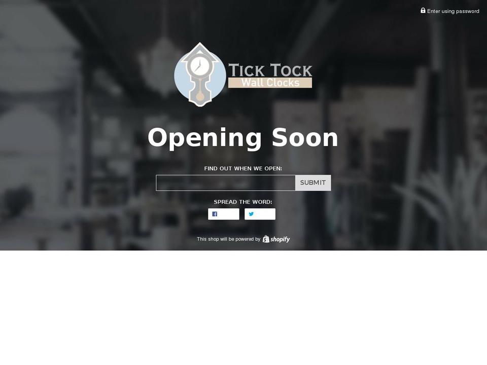 ticktockwallclocks.com shopify website screenshot