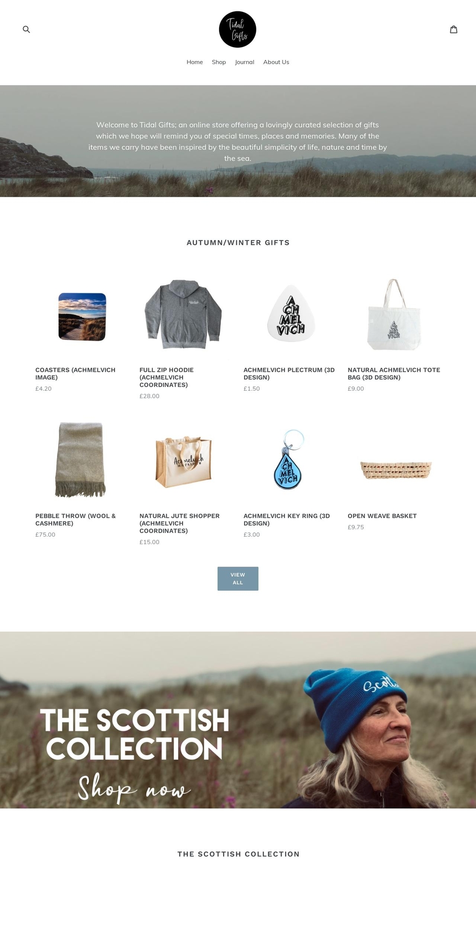 tidalgifts.co.uk shopify website screenshot