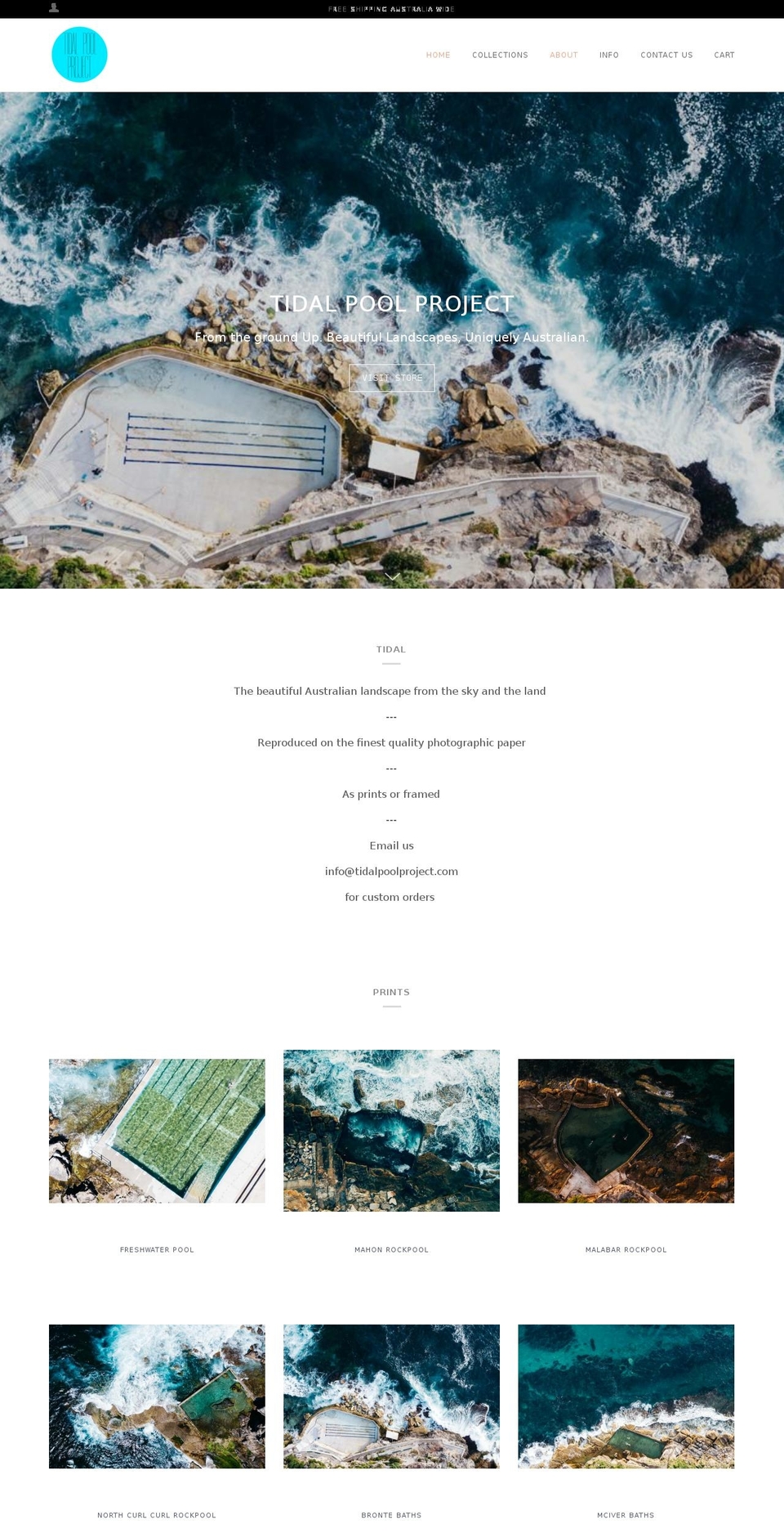 tidalpoolproject.com — Shopify storefront screenshot