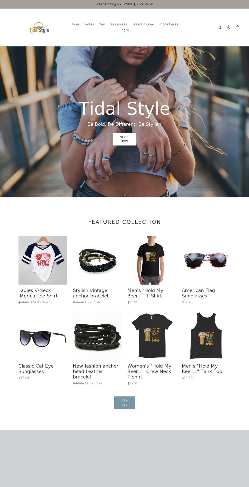 tidalstyle.com shopify website screenshot