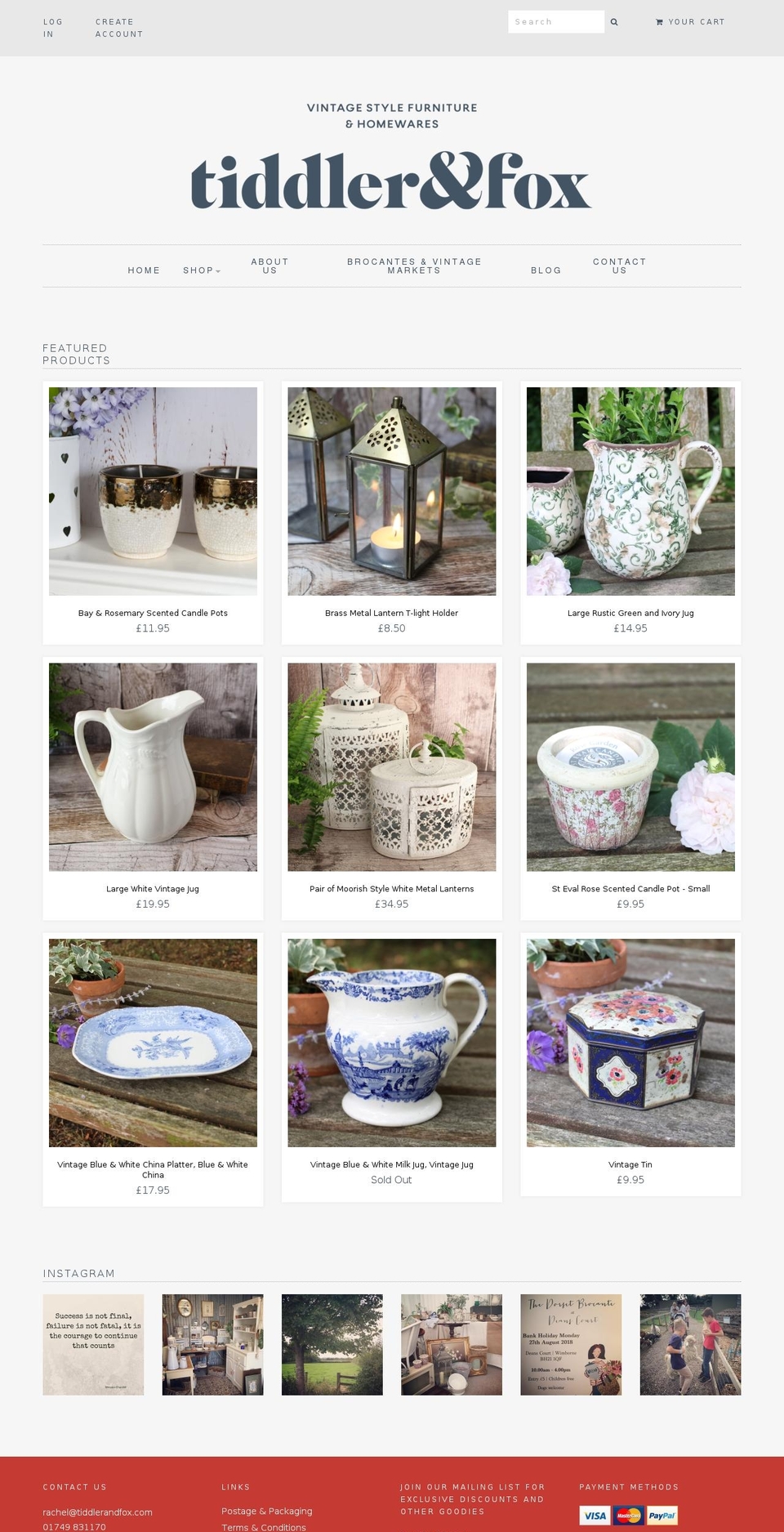 tiddlerandfox.com — Shopify storefront screenshot