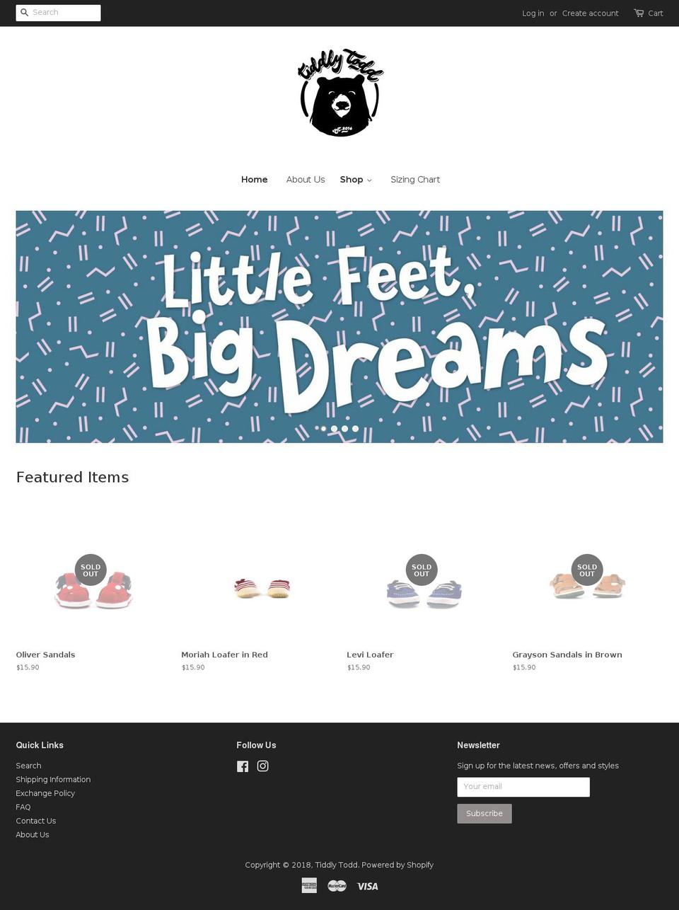 tiddlytodd.com — Shopify storefront screenshot