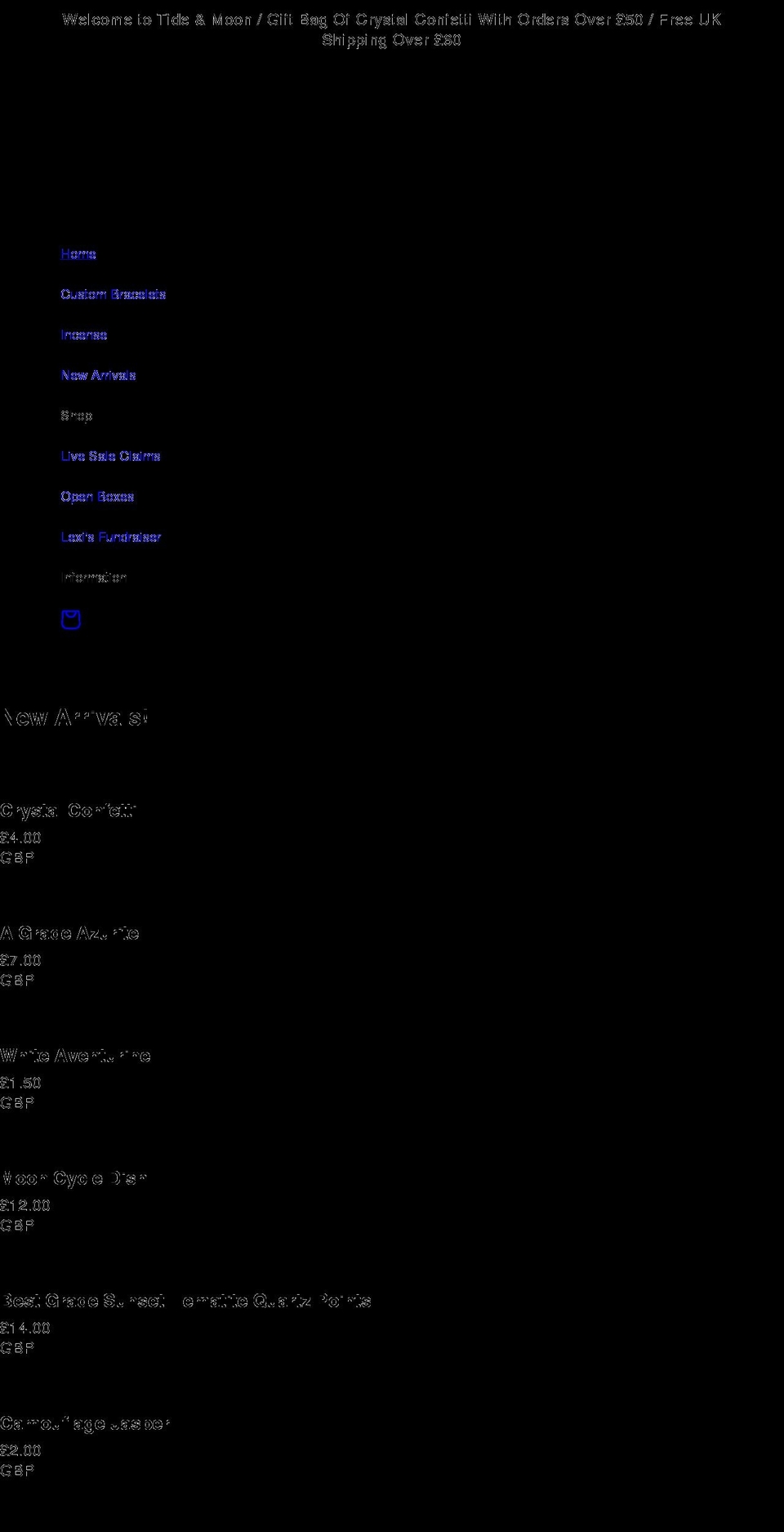 tideandmoon.co.uk shopify website screenshot
