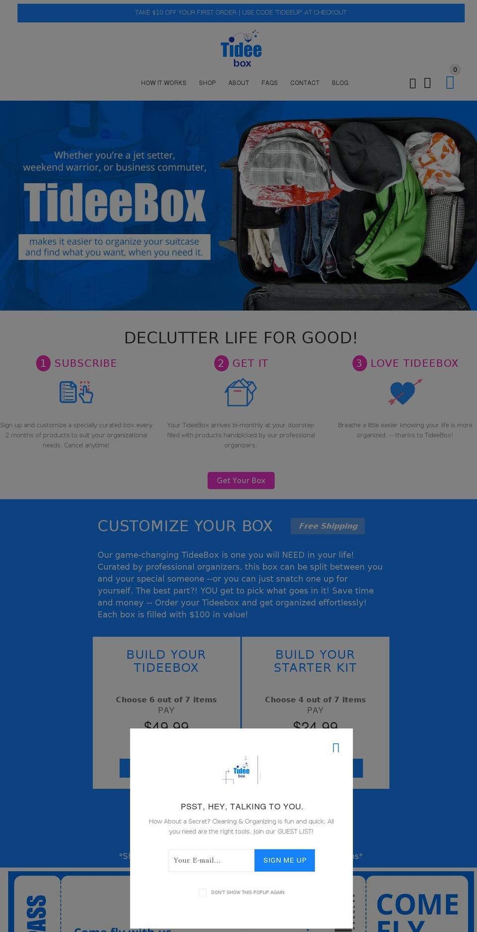 tideebox.com shopify website screenshot